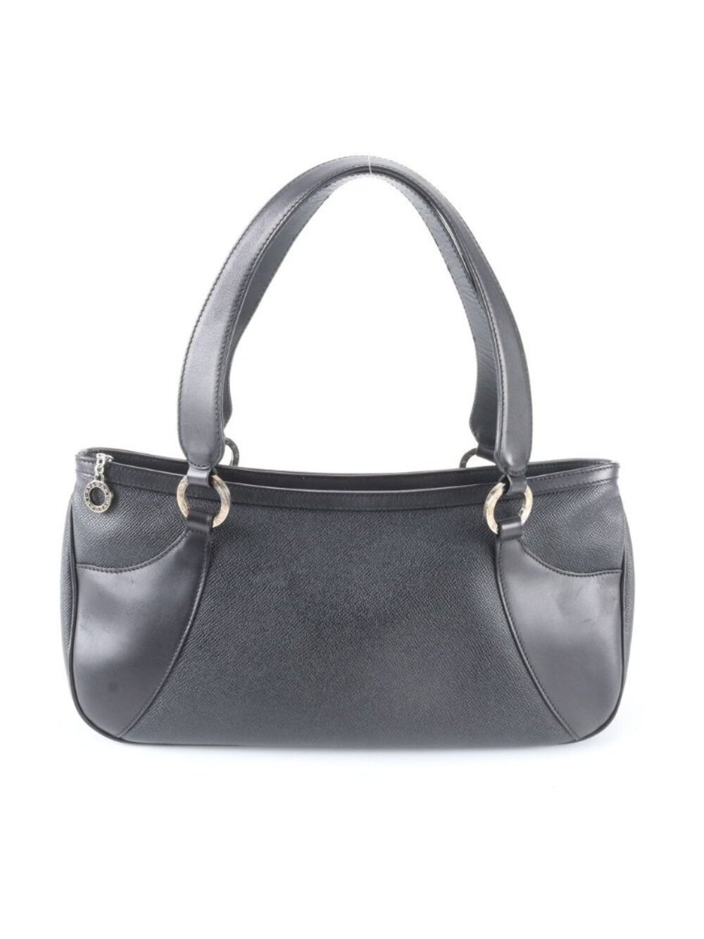 Bvlgari Leather Tote Bag Shoulder Hand Black